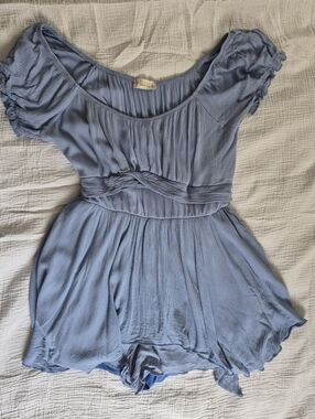 Altar'd State Haisley Double Layered Romper, Large, Blue